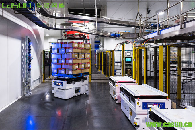 Ελαστικά κατευθυντική σήραγγα Omni κίνησης που ανυψώνει AGV την καθοδήγηση μαγνητικών ταινιών για τη βιομηχανία τροφίμων